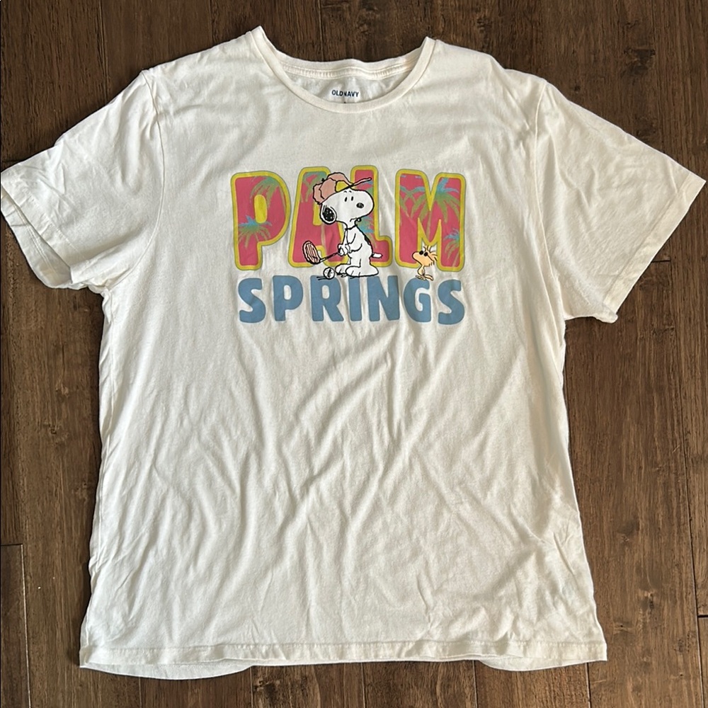 Old Navy Soft White Tee with Snoopy
